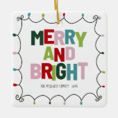 名前メリーの明るいカラフルタイポグラフィ セラミックオーナメント (正面)