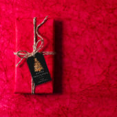 名前メリーはホリデークリスマスツリーグリーンカッパー ギフトタグ