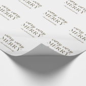 名前メリークリスマスと非常にタイポグラフィ ラッピングペーパー (角)