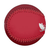 名前メリークリスマスサンタトナカイ赤シルバー 野球ボール (正面左)