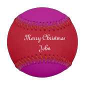 名前メリークリスマスサンタトナディアレッドピンク金ゴールド 野球ボール (裏面)
