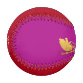 名前メリークリスマスサンタトナディアレッドピンク金ゴールド 野球ボール (正面左)