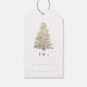 名前メリーホリデークリスマスツリーシャンパイニュ金ゴールド ギフトタグ (裏面)