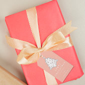 名前メリー付けホリデークリスマスツリーバラホワイト ギフトタグ