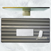 名前モダンがモノマストライプークのSMOKEYグレー デスクマット