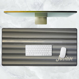 名前モダンがモノマストライプークのSMOKEYグレー デスクマット