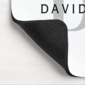 名前モダンとモノグラム |ホワイト・ブラック&グレー マウスパッド (コーナー)