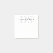 名前モダンとモノグラム |ホワイト、ライト、ダークグレー。 ポストイット (正面)