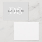 名前モダンとモノグラム |淡い灰色と濃い灰色 ノートカード (正面/裏面)
