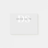 名前モダンとモノグラム |淡い灰色と濃い灰色 ポストイット (正面)