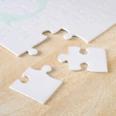 名前モダンとモノグラム |緑と白 ジグソーパズル (側面)