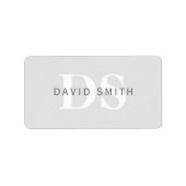 名前モダンとモノグラム |緑と白 ラベル (正面)