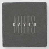 名前モダンと姓の重複 ストーンコースター (正面)