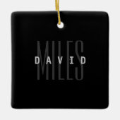 名前モダンと姓の重複 セラミックオーナメント (正面)