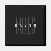 名前モダンと姓の重複 マグネット (正面)