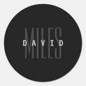 名前モダンと姓の重複 ラウンドシール (正面)