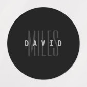 名前モダンと姓の重複 ラベル (デザイン1)