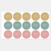 名前モダンと電話番号の防水 ラベル (シート)