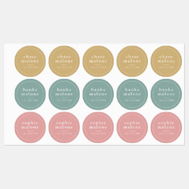 名前モダンと電話番号の防水 ラベル