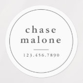 名前モダンと電話番号キッズスクールサプライ ラベル (デザイン1)