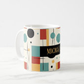名前モダンの付いた幾何形状 コーヒーマグカップ (正面左)
