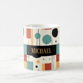 名前モダンの付いた幾何形状 コーヒーマグカップ (中央)