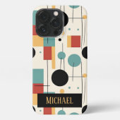 名前モダンの付いた幾何形状 iPhoneケース (裏面)