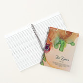 名前モダンの付いた素朴抽象芸術フローラ ノートブック (内部)