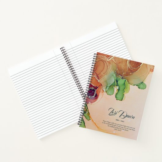 名前モダンの付いた素朴抽象芸術フローラ ノートブック (内部)