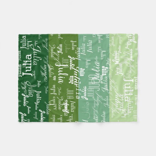 名前モダンの緑のパターンの幾何学的4トーン フリースブランケット (正面(横))