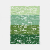 名前モダンの緑のパターンの幾何学的4トーン フリースブランケット (正面)