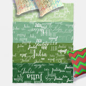 名前モダンの緑のパターンの幾何学的4トーン フリースブランケット