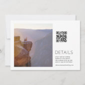 名前モダンはっきりしたと写真の結婚式の招待 セーブザデート (裏面)