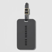 名前モダンまたはその他の文字テンプレート | ダークグレー ラゲッジタグ (正面縦)