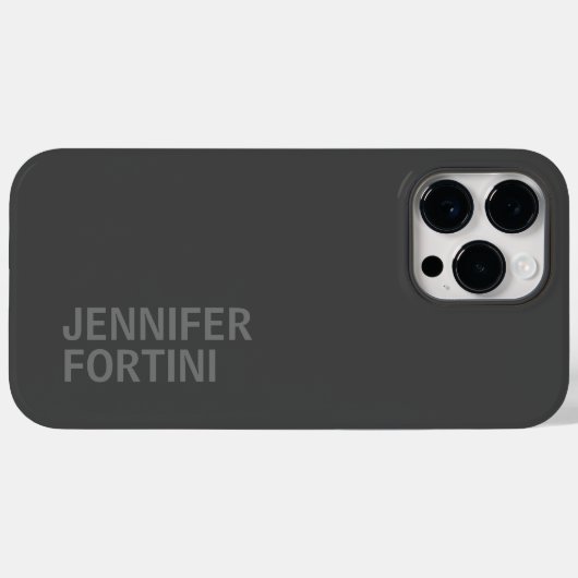 名前モダンをグレーにミニマル Case-Mate iPhoneケース (裏面 (横))