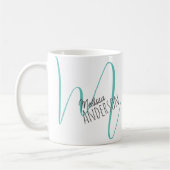 名前モダンイニシャルモノグラムパーソナライズされた コーヒーマグカップ (左)