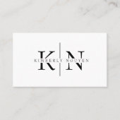 名前モダンイニシャルモノグラム 名刺 (正面)