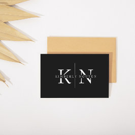 名前モダンイニシャルモノグラム 名刺