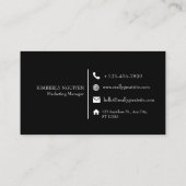 名前モダンイニシャルモノグラム 名刺 (裏面)