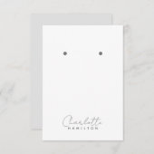 名前モダングパーソナライズされたレートーンイヤリングカード ノートカード (正面/裏面)