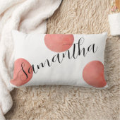 名前モダンスクリプトバラ金ゴールド水カラー水玉模様 ランバークッション (ブランケット)