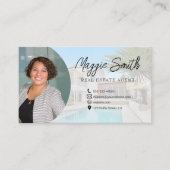 名前モダンスクリプト写真実在Estate Agent 名刺 (正面)