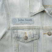 名前モダンタグ(洗練されたグレーと青) 名札 (インサイチュ)