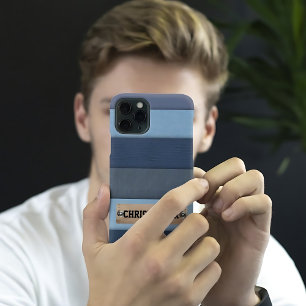 名前モダンパーソナライズされたラベルdenim iPhone 13ケース