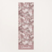 名前モダンピンクきらめく迷彩パターン ヨガマット (正面)