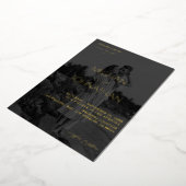 名前モダンフォトブラックとWhit 6 Vertical結婚's 箔招待状 (回転した状態)