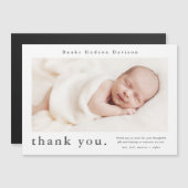 名前モダンフォトベビーサンキューカード (正面/裏面)