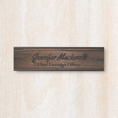 名前モダンプレートウッドグレイン素朴ドアサイン サインプレート (正面)