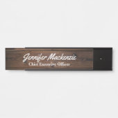 名前モダンプレートウッドグレイン素朴ドアサイン サインプレート (正面)