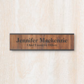 名前モダンプレートウッドグレイン素朴ドアサイン サインプレート (正面)